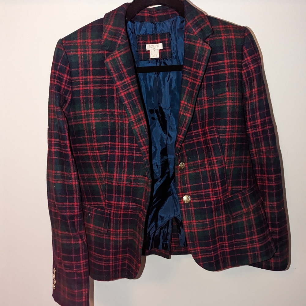 Tweed plaid blazer